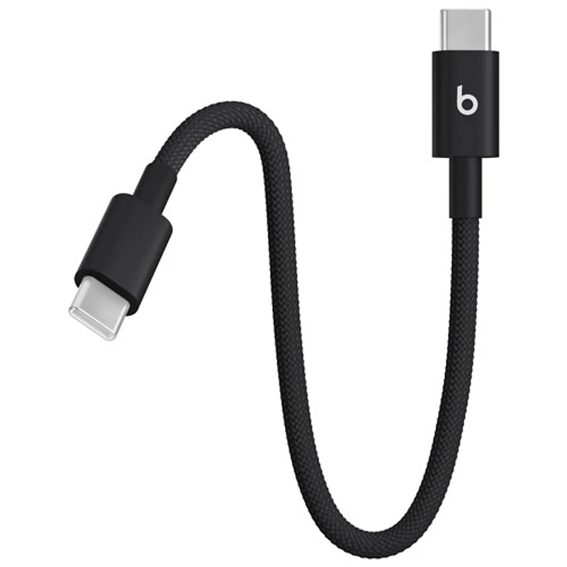Beats By Dr. Dre 0.2m (0.65 ft.) USB-C to USB-C Woven Cable (MEQ94LL/A) - Bolt Black