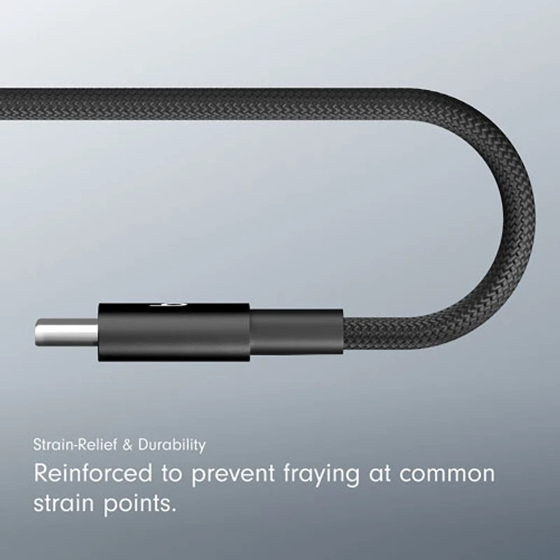 Beats By Dr. Dre 0.2m (0.65 ft.) USB-A to USB-C Woven Cable (MEQL4LL/A) - Bolt Black