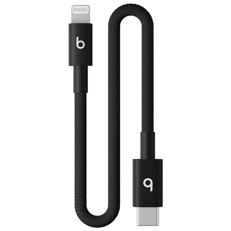 Beats By Dr. Dre 0.2m (0.65 ft.) USB-C to Lightning Woven Cable (MEQM4LL/A) - Bolt Black