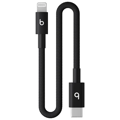 Beats By Dr. Dre 0.2m (0.65 ft.) USB-C to Lightning Woven Cable (MEQM4LL/A) - Bolt Black