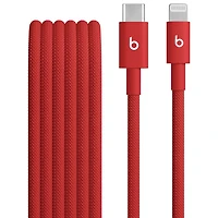 Beats By Dr. Dre 1.5m (4.9 ft.) USB-C to Lightning Woven Cable (MFEH4LL/A) - Rapid Red