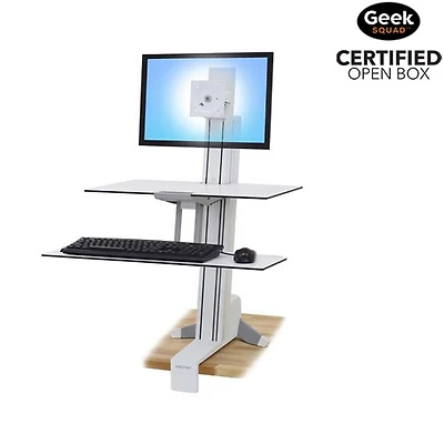 Boîte ouverte - Bureau assis-debout fixe WorkFit-S d'Ergotron, 24 po, avec Worksurface+ (33-350-211)