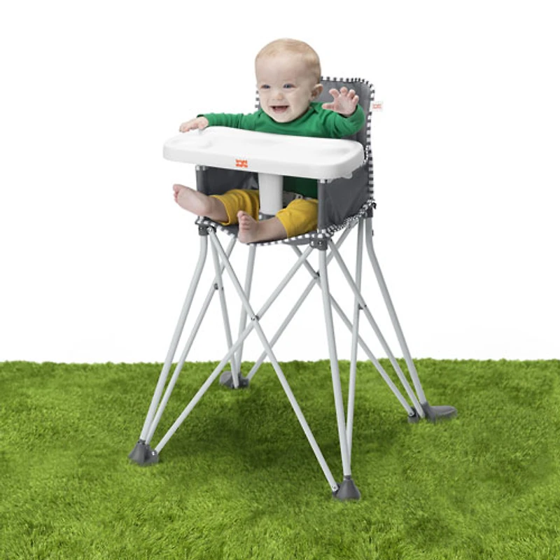 Chaise haute portative Pop 'N Dine de Bright Starts - Gris