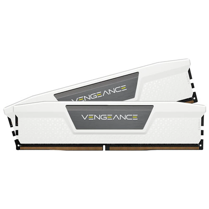Mémoire DDR5 64 Go (2 x 32 Go) 6000 MHz Vengeance de Corsair pour PC (CMK64GX5M2B6000Z30W) - Blanc