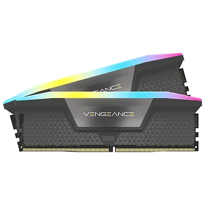Mémoire DDR5 64 Go (2 x 32 Go) 6000 MHz Vengeance RGB de Corsair pour PC (CMH64GX5M2B6000Z30)