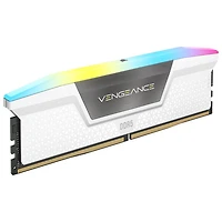 Mémoire DDR5 64 Go (2 x 32 Go) 6000 MHz Vengeance RGB de Corsair pour PC (CMH64GX5M2B6000Z30W) - Blanc