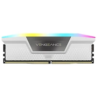 Mémoire DDR5 64 Go (2 x 32 Go) 6000 MHz Vengeance RGB de Corsair pour PC (CMH64GX5M2B6000Z30W) - Blanc