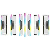 Mémoire DDR5 64 Go (2 x 32 Go) 6000 MHz Vengeance RGB de Corsair pour PC (CMH64GX5M2B6000Z30W) - Blanc