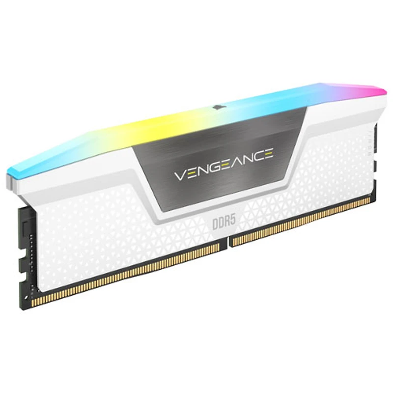 Mémoire DDR5 64 Go (2 x 32 Go) 6400 MHz Vengeance RGB de Corsair pour PC (CMH64GX5M2B6400C32W)