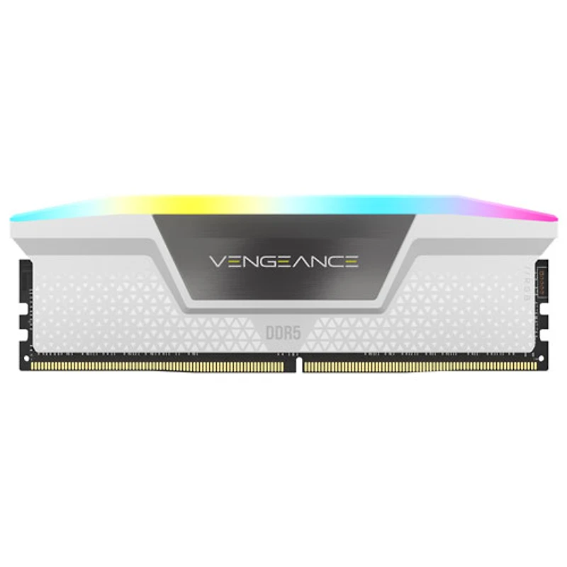 Mémoire DDR5 64 Go (2 x 32 Go) 6400 MHz Vengeance RGB de Corsair pour PC (CMH64GX5M2B6400C32W)