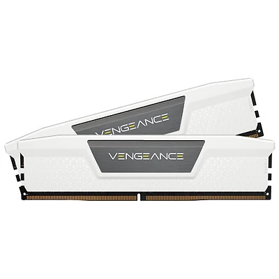 Mémoire DDR5 32 Go (2 x 16 Go) 6000 MHz Vengeance de Corsair pour PC (CMK32GX5M2B6000Z30W) - Blanc