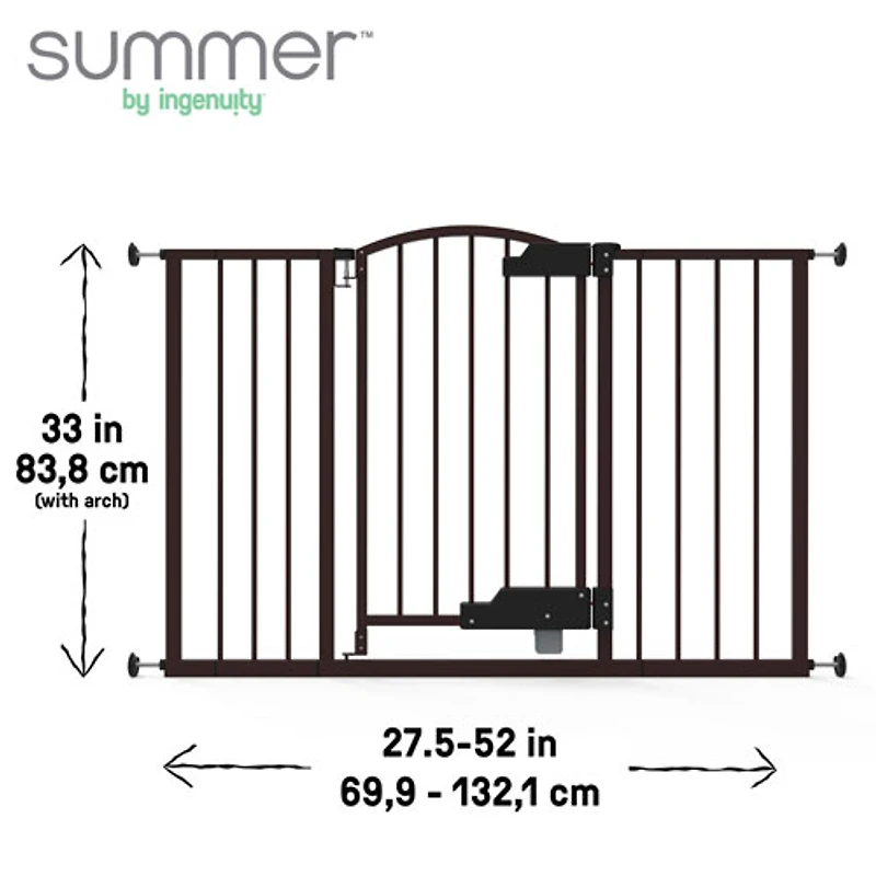 Ingenuity Thruway 52W Baby/Pet GlideOpen Pressure Mounted Safety Gate - Black