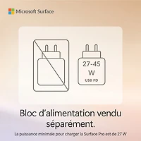 Portable Surface Pro Copilot+ PC (ACL) 12 po 256 Go de Microsoft avec Snapdragon X Plus/mémoire vive de 16 Go (2025) - Platine - Appareil seulement
