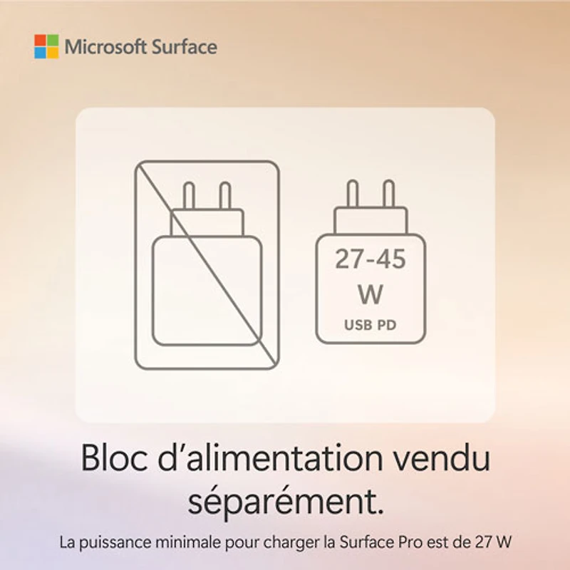 Tablette Surface Pro Copilot+PC (ACL) de 12 po 512 Go de Microsoft avec Snapdragon X Plus/mémoire vive de 16 Go (2025), océan - Appareil seulement
