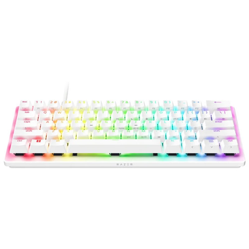 Clavier de jeu mécanique rétroéclairé Huntsman V3 Pro Mini de Razer - Blanc - Anglais