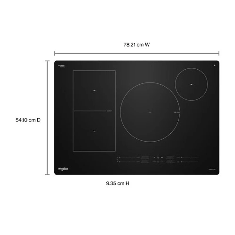 Whirlpool Intelligent 30" 4-Element Induction Cooktop (WCIT7530SB) - Black