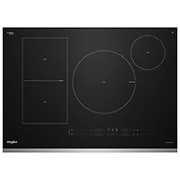 Whirlpool Intelligent 30" 4-Element Induction Cooktop (WCIT7530SS) - Black/Stainless Steel