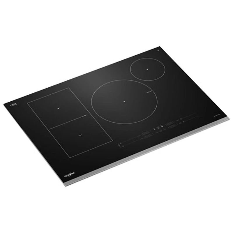 Surface de cuisson intelligente à induction 4 éléments 30 po de Whirlpool (WCIT7530SS) - Noir/Acier inoxydable