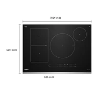 Whirlpool Intelligent 30" 4-Element Induction Cooktop (WCIT7530SS) - Black/Stainless Steel