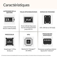 Microsoft Surface Laptop 13" Copilot+ PC Laptop - Platinum (Snapdragon X Plus/16GB RAM/256GB UFS) - EN