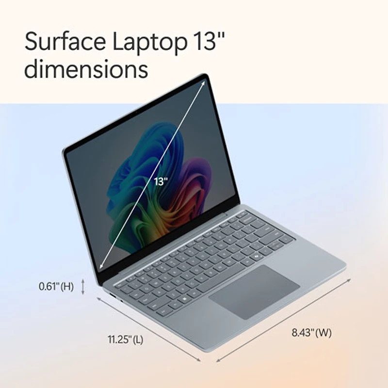 Portable Surface Laptop de 13 po de Microsoft avec Copilot+ PC - Océan (Snapdragon X Plus/RAM 16 Go/UFS 512 Go) - Anglais