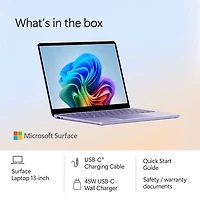 Portable Surface Laptop de 13 po de Microsoft avec Copilot+ PC - Violet (Snapdragon X Plus/RAM 16 Go/UFS 512 Go) - Anglais