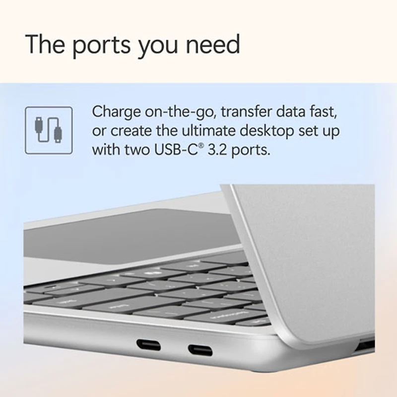 Portable Surface Laptop de 13 po de Microsoft avec Copilot+ PC - Platine (Snapdragon X Plus/RAM 16 Go/UFS 512 Go) - Anglais
