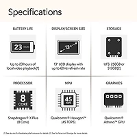 Portable Surface Laptop de 13 po de Microsoft avec Copilot+ PC - Platine (Snapdragon X Plus/RAM 16 Go/UFS 512 Go) - Anglais