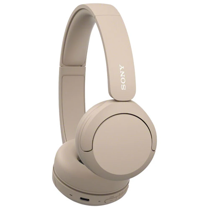 Casque d'écoute Bluetooth WH-CH520 de Sony avec microphone - Cappucino