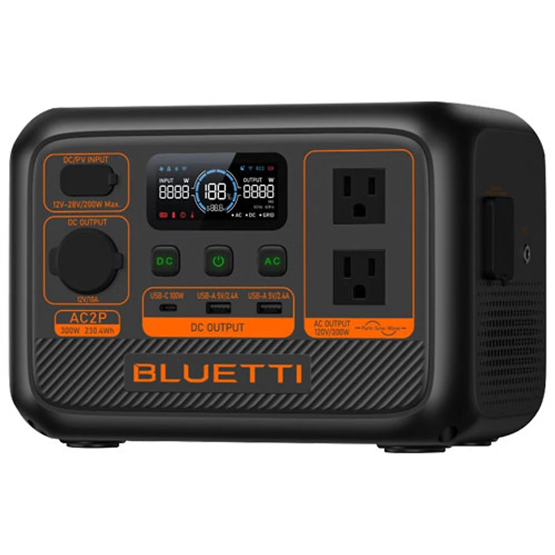 BLUETTI Portable 230Wh Power Station with 100W Solar Panel (AC2P-SP100L)