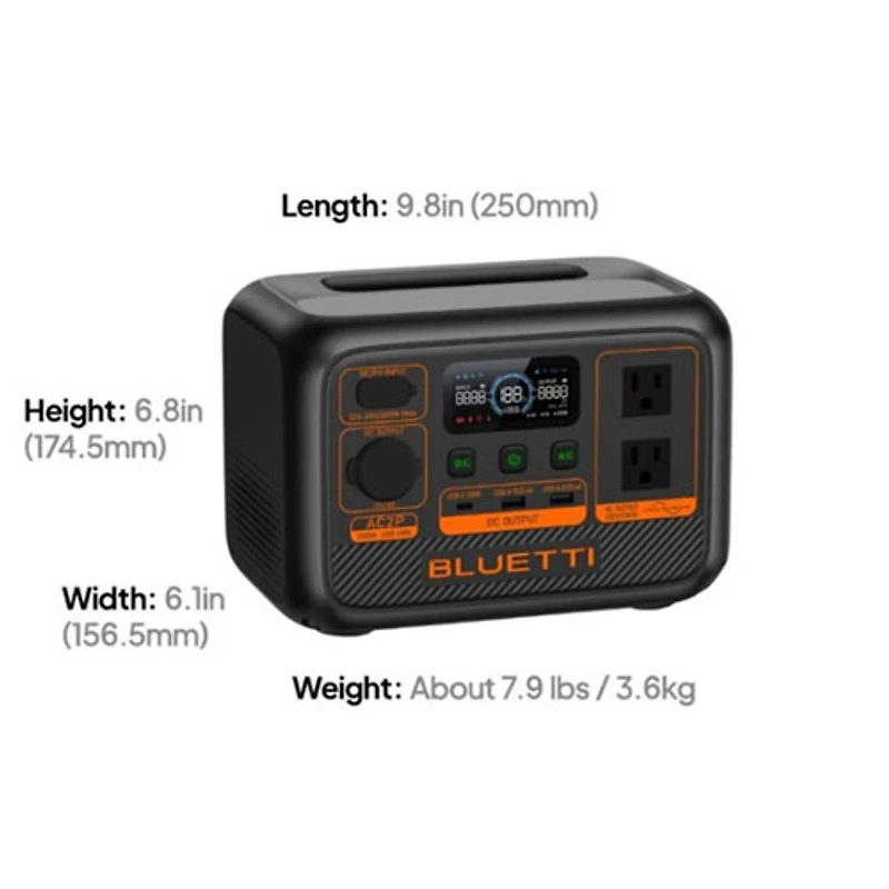 BLUETTI Portable 230Wh Power Station with 100W Solar Panel (AC2P-SP100L)