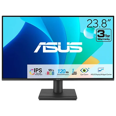 Moniteur de jeu DEL IPS HD intégrale 120 Hz de 24 po avec temps de réponse gris à gris de 1 ms Eye Care d'ASUS (VA249HG)