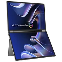 Moniteur DEL DELO gris à gris 1ms HD intégrale 14 po ZenScreen d'ASUS à configuration portative à deux écrans (MQ149CD)