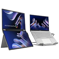 Moniteur DEL DELO gris à gris 1ms HD intégrale 14 po ZenScreen d'ASUS à configuration portative à deux écrans (MQ149CD)