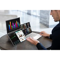 Moniteur DEL DELO gris à gris 1ms HD intégrale 14 po ZenScreen d'ASUS à configuration portative à deux écrans (MQ149CD)