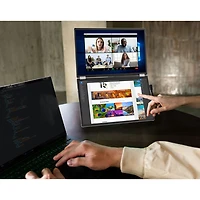 Moniteur DEL DELO gris à gris 1ms HD intégrale 14 po ZenScreen d'ASUS à configuration portative à deux écrans (MQ149CD)