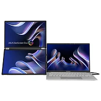 Moniteur DEL DELO gris à gris 1ms HD intégrale 14 po ZenScreen d'ASUS à configuration portative à deux écrans (MQ149CD)