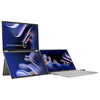 Moniteur DEL DELO gris à gris 1ms HD intégrale 14 po ZenScreen d'ASUS à configuration portative à deux écrans (MQ149CD)