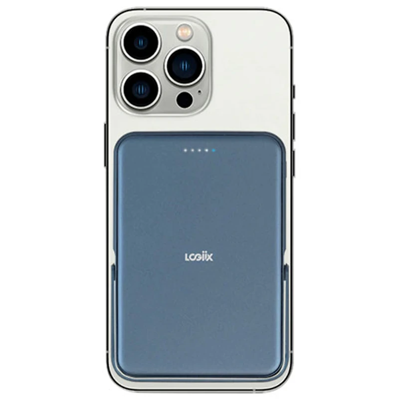 LOGiiX Piston Power 5000 mAh Power Bank with Wireless Charging - Midnight Blue