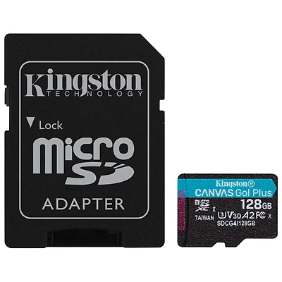 Carte mémoire Kingston Canvas Go! Plus microSD U3 V30 de 200 Mo/s de Go
