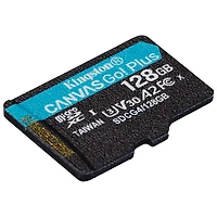 Carte mémoire Kingston Canvas Go! Plus microSD U3 V30 de 200 Mo/s de Go