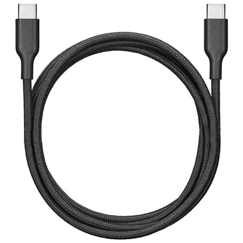 Best Buy Essentials Braided 1.2m (3.9 ft.) USB-C Cable (BE-MCA4CCB-C) - Black - Only at Best Buy