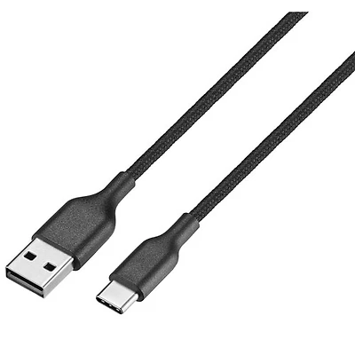 Câble tissé USB-C à USB-A de 1,8 m (5,9 pi) de Best Buy Essentials (BE-MCA6CAB-C) - Noir - Exclusivité Best Buy