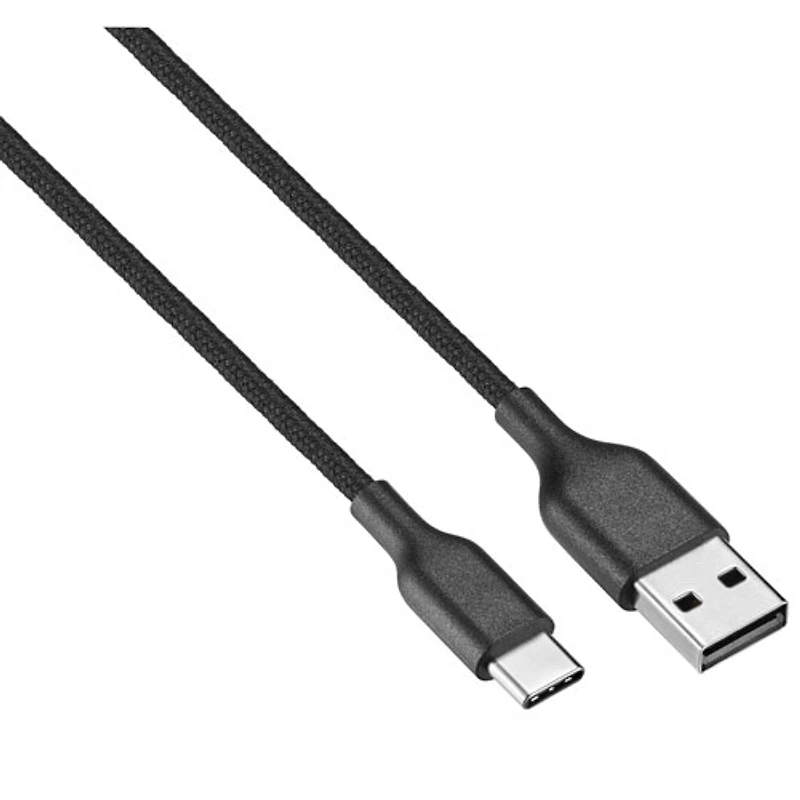 Câble tissé USB-C à USB-A de 1,8 m (5,9 pi) de Best Buy Essentials (BE-MCA6CAB-C) - Noir - Exclusivité Best Buy
