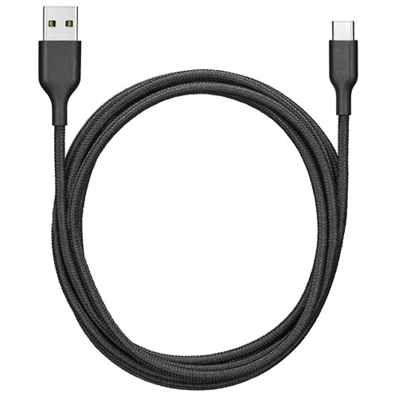 Câble tissé USB-C à USB-A de 1,8 m (5,9 pi) de Best Buy Essentials (BE-MCA6CAB-C) - Noir - Exclusivité Best Buy