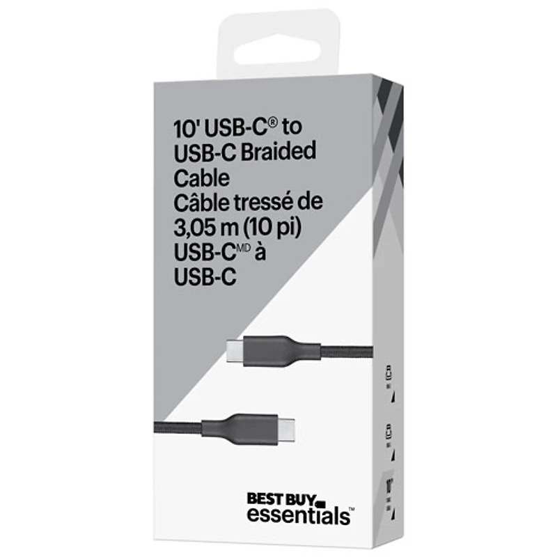Câble tissé USB-C à USB-C de 3 m (10 pi) de Best Buy Essentials - Exclusivité Best Buy