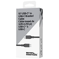 Câble tissé USB-C à USB-C de 3 m (10 pi) de Best Buy Essentials - Exclusivité Best Buy