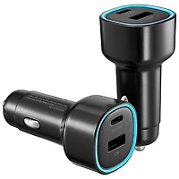 Chargeur pour l'auto à deux ports USB-C/USB-A de 32 W d'Insignia - Paquet de 2 - Noir