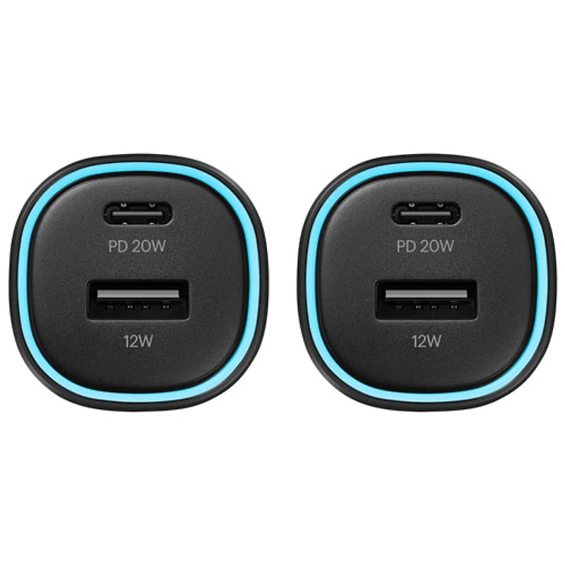Chargeur pour l'auto à deux ports USB-C/USB-A de 32 W d'Insignia - Paquet de 2 - Noir