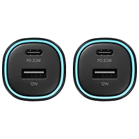 Chargeur pour l'auto à deux ports USB-C/USB-A de 32 W d'Insignia - Paquet de 2 - Noir